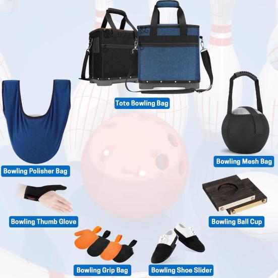 Bowling Mesh Bag Single Bowling Ball Bag with Reinforced Handle Black Bowling