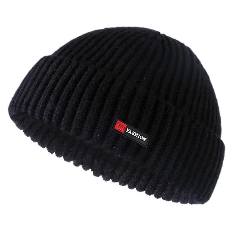 Autumn and winter solid color knitted hat men's warm wool hat, women's pullover hat landlord hat ins street trendy hat melon fur hat