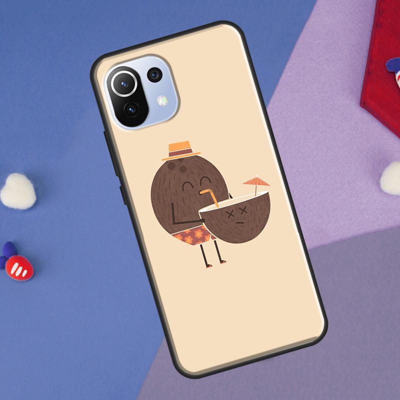 Летняя Кокосовая Крышка с Фруктами для Xiaomi 14T Pro 11T 12T 13T 13 14 Ultra POCO X7 Pro X3 X5 F3 F5 F6 M6 X6 Pro Чехол