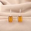 Натуральный Цитрин Драгоценный Камень 925 Стерлинговое Серебро Ювелирные Изделия Ручной Работы Серьги 1.06" EE-167-2