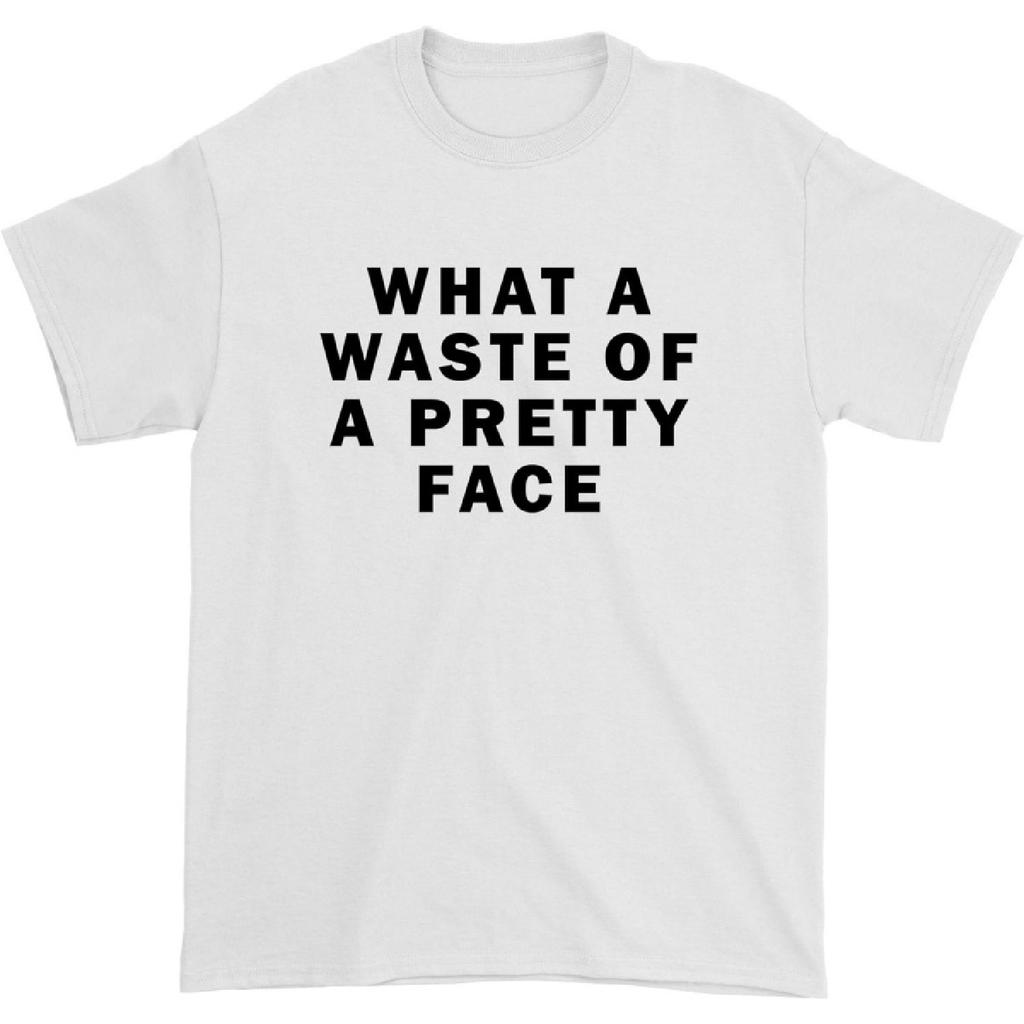 FerociTees What A Waste of A Pretty Face Mens T-Shirt, White, X-Large