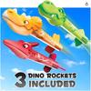 Ракета Dino Blasters для детей до 100 футов. Подарок на день рождения, для мальчиков и девочек в возрасте 3, 4, 5, 6 лет, игрушки для отдыха на открытом воздухе, семейное развлечение, игрушка-динозавр