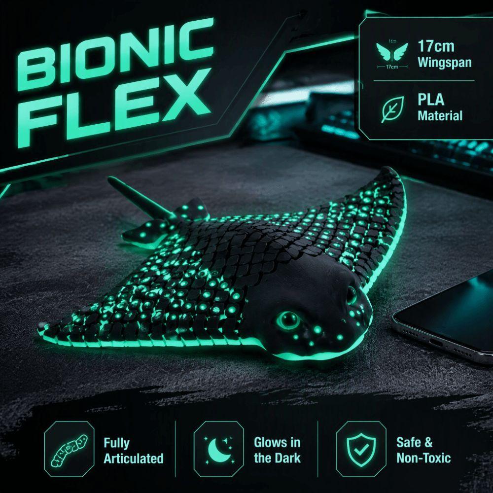 Bionic Luminous Stingray Toy Luminous Realistic Stingray Figurine  Room Ornament