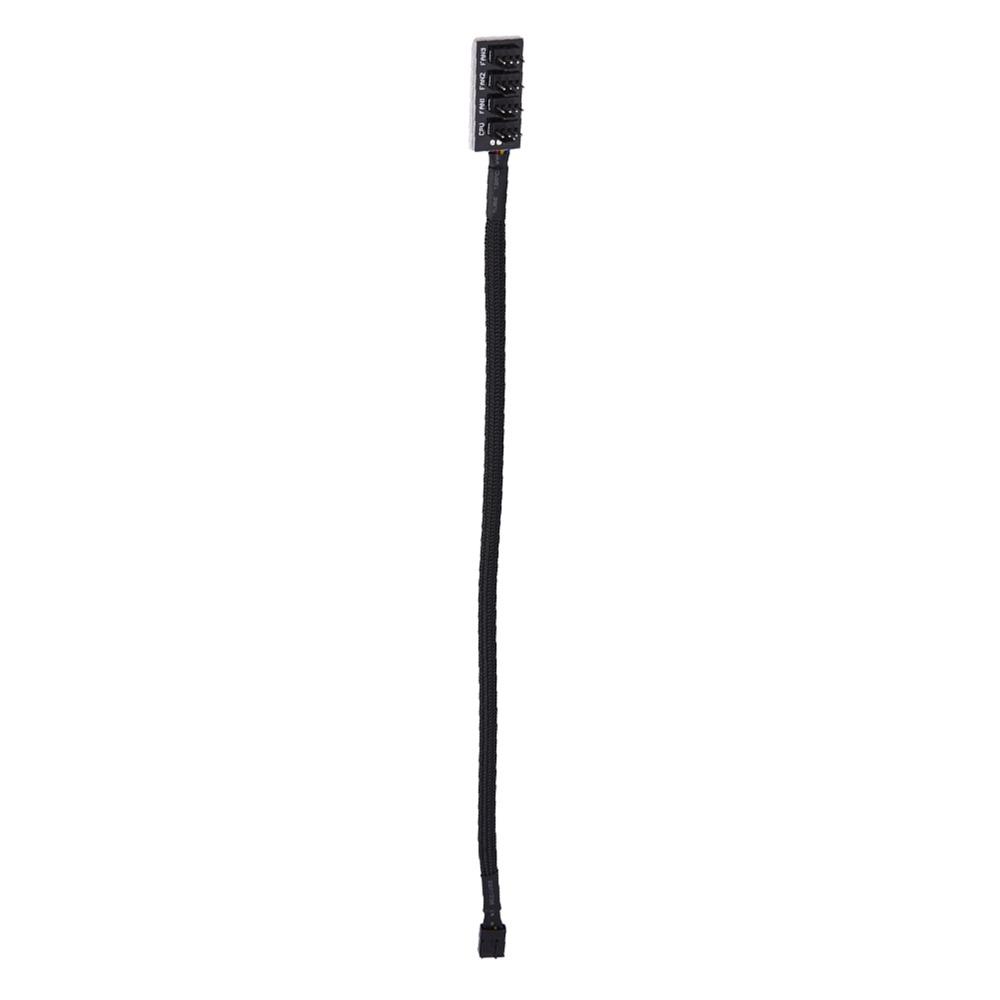 4-Pin Connector PWM Fan Hub Black Power Splitter Connector Fan Splitter Cable PC Case Internal