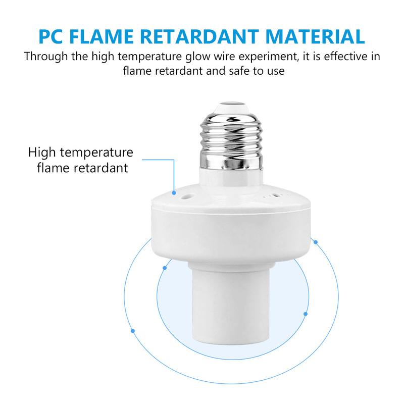 Wireless Remote Control E27 Light Socket Lamp Holder 20M Range For LED Bulbs Lamp Socket Wireless Light Switch Kit AC180-250V