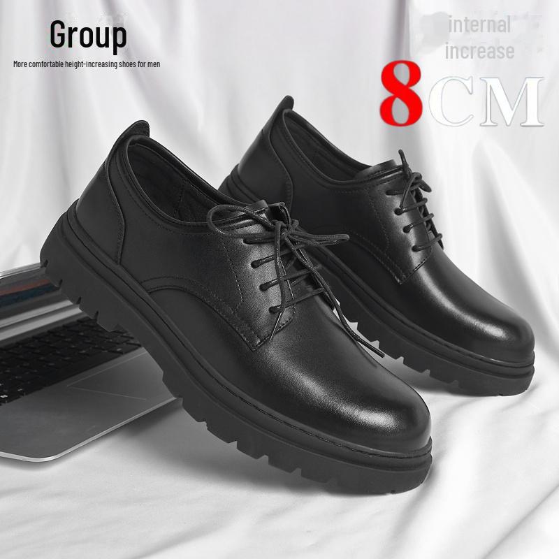Мужские туфли 2024 года из черной кожи, увеличивающие рост, 10 см, формальные и повседневные, дышащий зимний дизайн