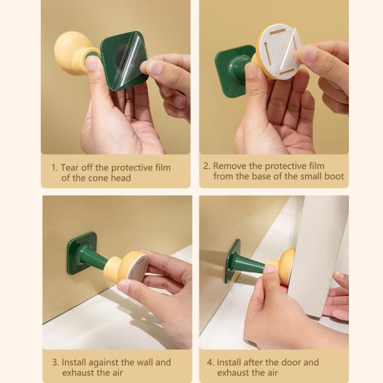 1 комплект, клейкий дверной бампер, креативная обувь с круглым носком, дверной стопор, защита от столкновений, настенная защита для дома