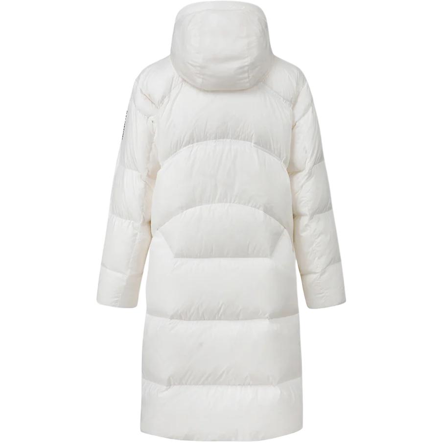 SALOMON Contour Korean Line Snow Down Jacket Outdoor Solid Color Hooded Zip Long Sleeve Long Down Jacket Women Upper Clothing White LC2581500