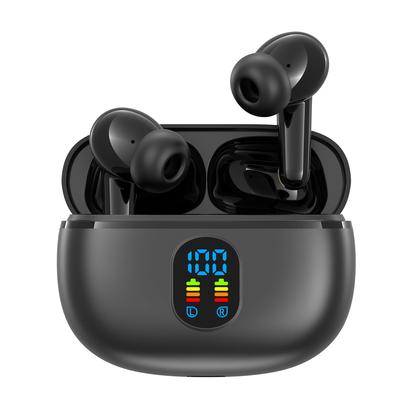 Компактные и легкие беспроводные Bluetooth-наушники со светодиодным индикатором уровня заряда батареи, быстрая зарядка Type-C, Hi-Fi, встроенный микрофон, мгновенное сопряжение,