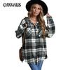 Autumn and Winter Women's Plaid Shirt Jacket Lapel Single-breasted Shirt Commuter Loose Plaid Tweed Jacket