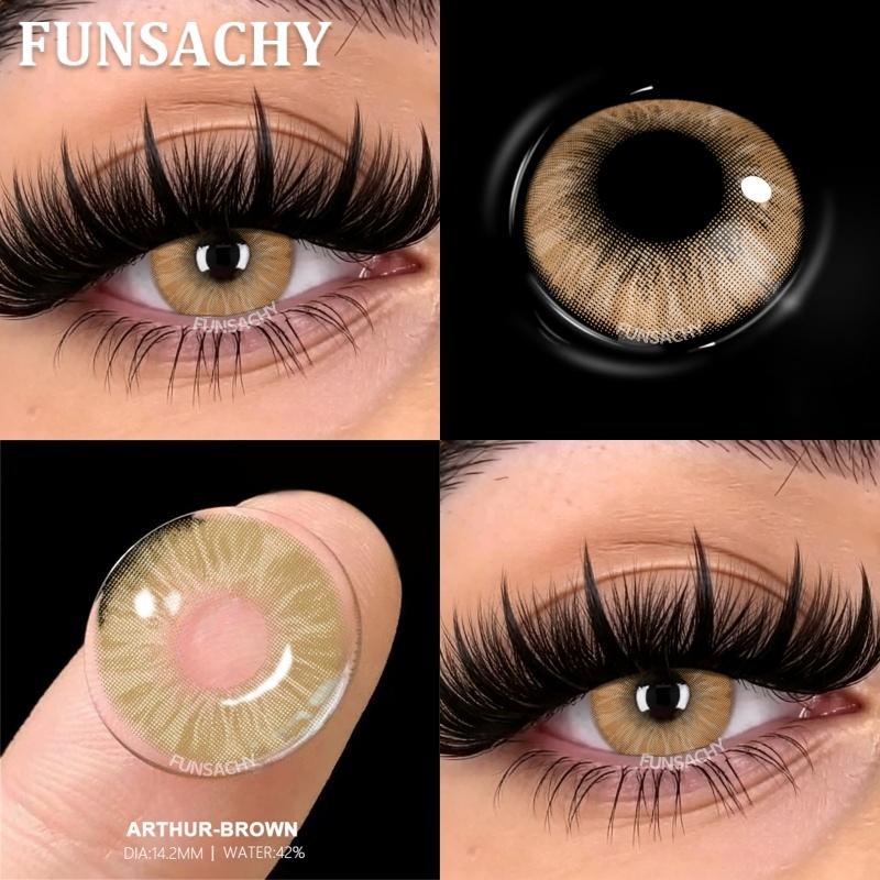FUNSACHY 1 Pair Color Contact Blue Lenses for Eyes Make Up Lenses Beauty Pupils Cosmetic Colored Lenses Colorcon Green Contacts
