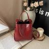 Женская ретро-модная красная сумка-ведро - 2024 осень/зима, сумка-мессенджер и свадебная сумка через плечо