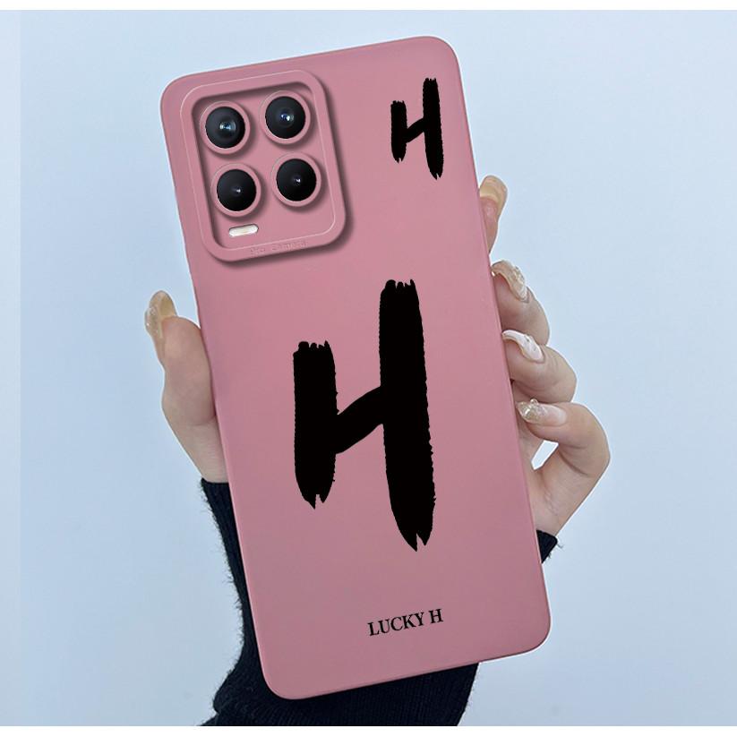For Realme 8 8Pro Case Lucky Initial Letter Silicone Soft Matte Phone Cover for Realme8 8 Pro 4G RMX3081 RMX3085 Bumper Casing