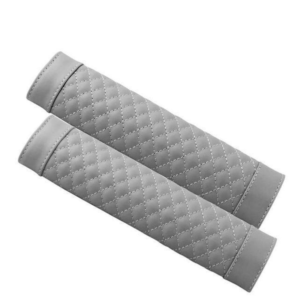 2PCS PU Leather Safety Belt Shoulder Cover Breathable Padding Universal Car Shoulder Pads Black Beige Grey Brown