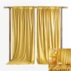 Золотая атласная штора 1 панель, несминаемая драпировка, фотофон с кулиской для штанги для свадьбы, дня рождения, вечеринки в честь рождения ребенка
