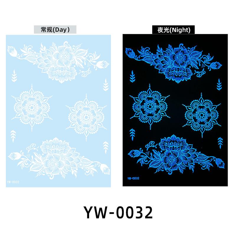 Светящиеся в темноте индийские кружевные тату-наклейки - Хна стиль боди-арт для рук и тела