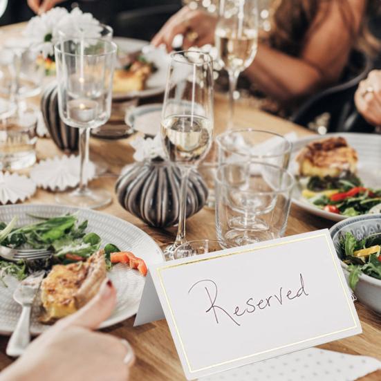 50/100 Sheets Ceat Cards Double-sided Golden Foil Border Thick Paper Smooth Writing Weddings Banquets Events Table Cards Name Cards Tent Cards