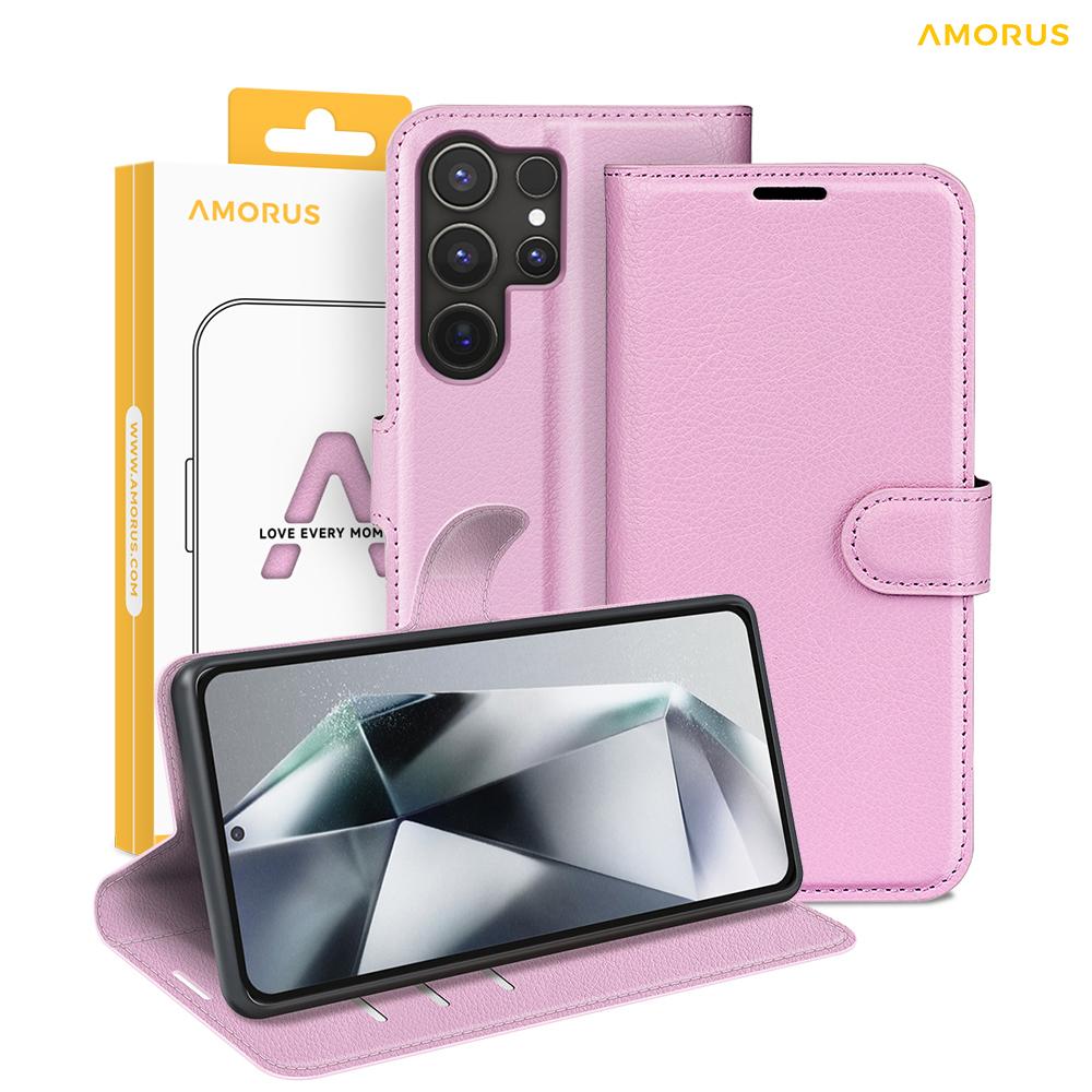 For Samsung Galaxy S24 Ultra Wallet Case Litchi Texture Shockproof Leather Flip Stand Phone Cover