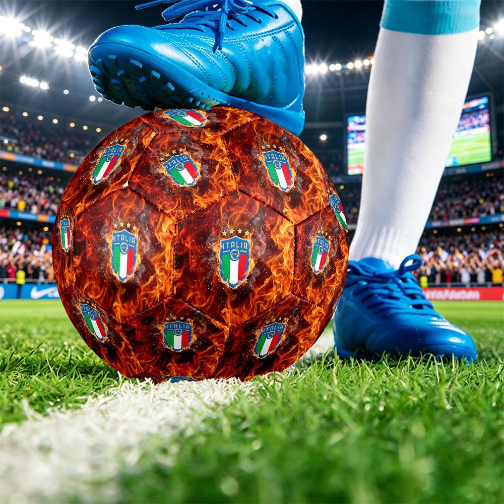 Italy Football Printed Size 5 Soccer Ball Wear Resistant Standard Adult Training Football Fan Gift for Indoor Outdoor Match Sports