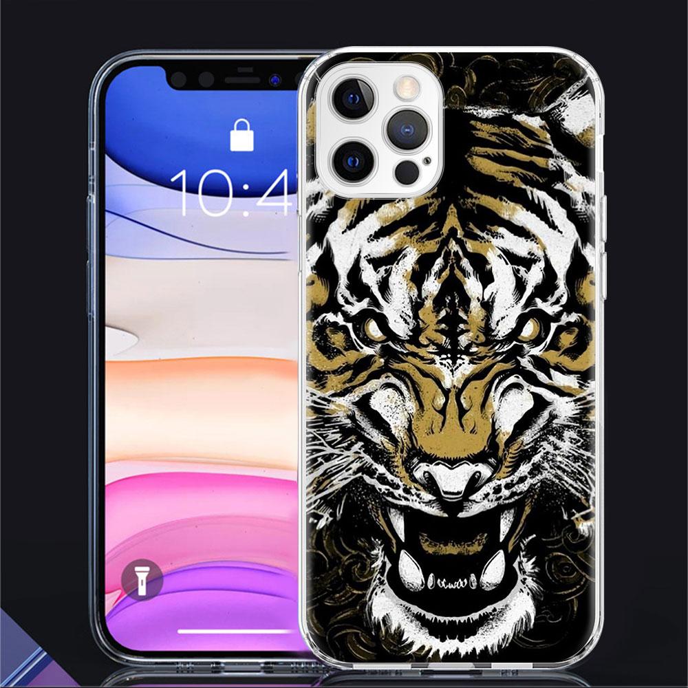 Чехол Lion Wolf для Apple iPhone 11 13 14 12 Pro 7 8 Plus XR X XS Max 6 6S 14Pro прозрачный силиконовый чехол для телефона Coque