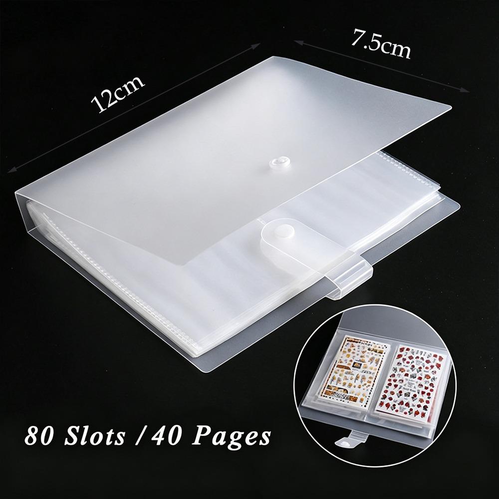 Blank Page Design Transparent Sticker Storage Book Collecting Nail Stickers