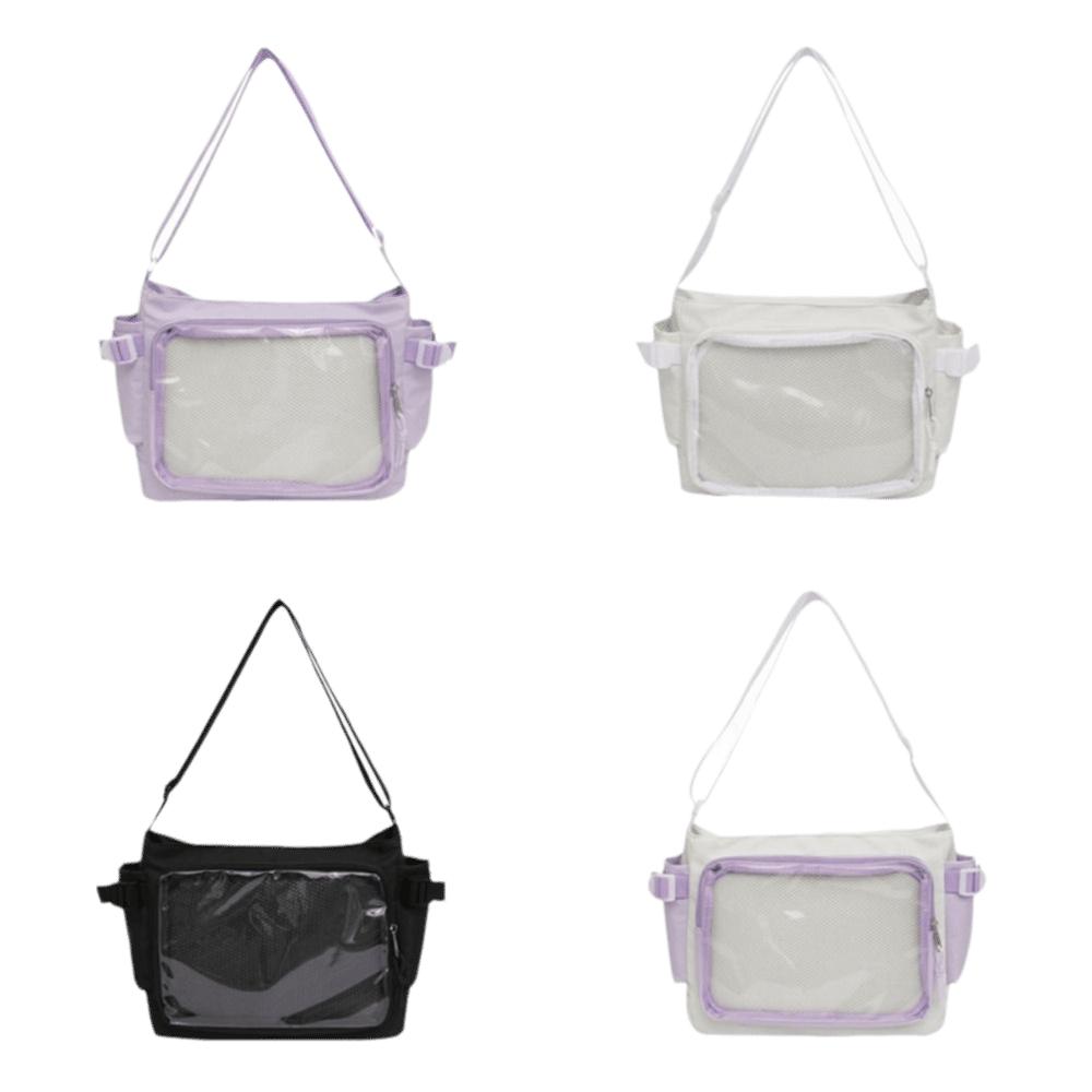 Clear Badge Display Shoulder Bag PVC Crossbody Bag Casual Transparent Pocket Itabag JK