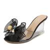 1098 Series 8cm Heel Women's Shoes Simple Slanted Heel Slipper Clear Wedge Slipper Heel Sandals Show Sandals LFD