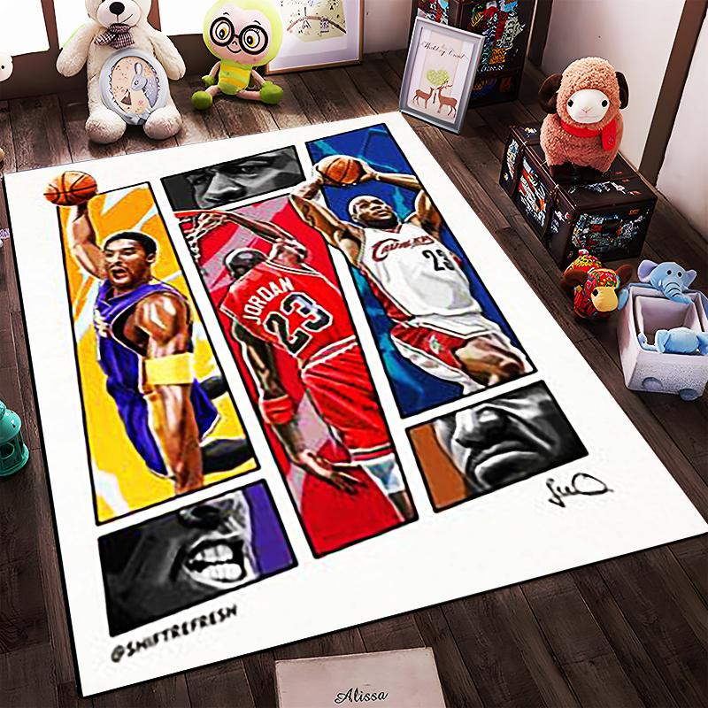 Basketball Legends Action Print Rug Non-slip rug suitable for living room and bedroom sofas