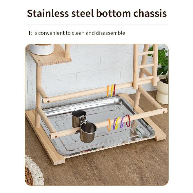 Solid Wood Bird Stand Zanthoxylum Training Playground Platform Hand Parrot Bird Supplies Birdcage Model