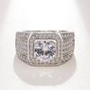 S925 Silver Ring Exaggerated Men's Full Diamond Fashion Ring Live Korean Style Men's Ring Jewelry
