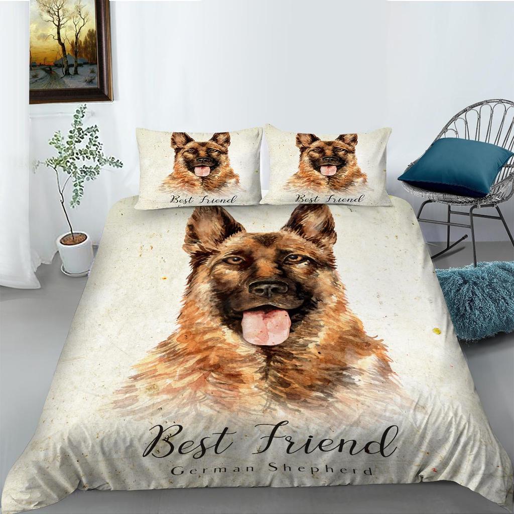 3D комплект постельного белья для собак, пуховый пододеяльник, 2/3 шт. AU180 * 210, полноразмерная односпальная двуспальная кровать, мягкая молния, полиэстер, домашний текстиль