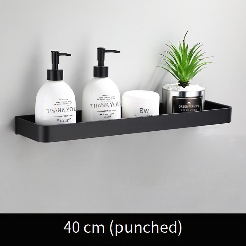 Сверление Установка Полка для ванной Органайзер Душевая стойка для хранения Черные угловые полки Настенный алюминиевый держатель для шампуня для унитаза