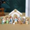 Christmas Nativity 12 Pieces Holy Family Manger Small Nativity Set Christmas Decor for Kids Adults Christian Desk Table Shelf