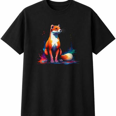 Stoat Glowing Wildlife Mens Womens T-Shirt Wild Animal Unisex Novelty Gift Tee