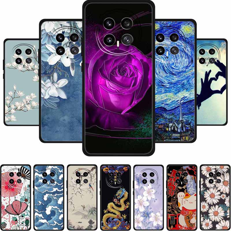 3D Emboss Case For Honor Magic 8 5G Phone Case 8 Pro Flowers Silicone Soft Coque Funda For Honor Magic8 Pro Back Cover Case Bag