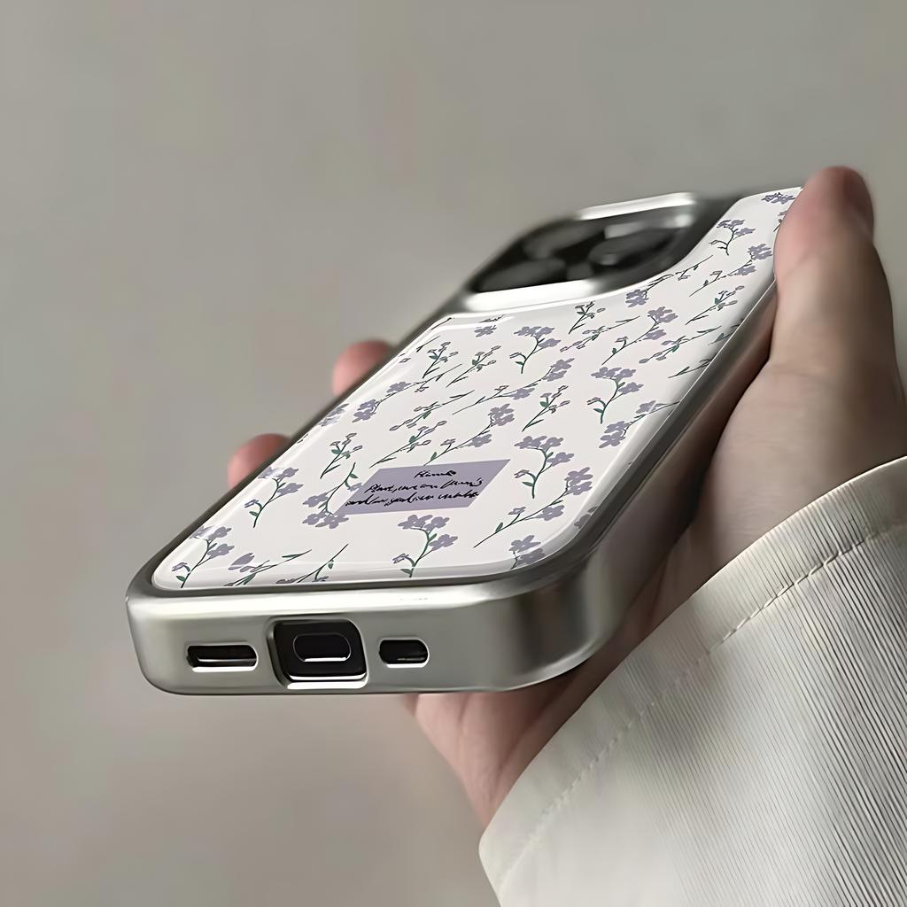 Изысканный фиолетовый цветочный принт Чехол для телефона для iPhone 17 16e 16 15 14 13 12 11 Air Pro Max X XR XSMAX 8 7 Plus Роскошная прозрачная крышка