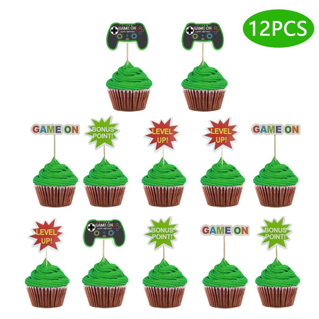 Game Theme Party Decoration Birthday Flag Gate Joint Cake Plug Set Gameone Banner Customization Creative