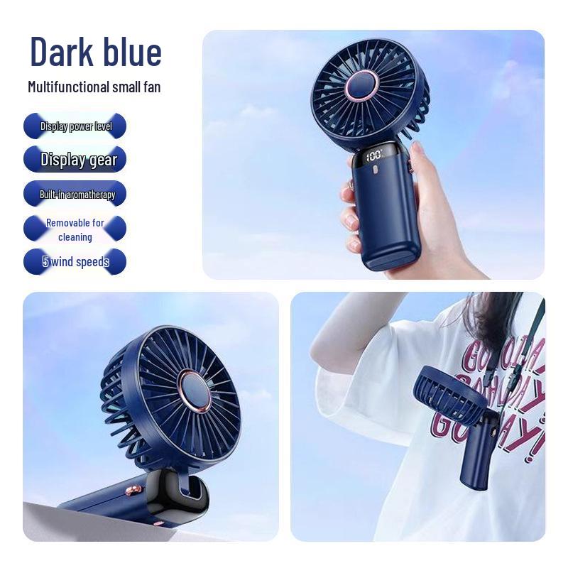 Portable Handheld Folding Fan - Rechargeable Mini Fan for Office & Classroom Desk