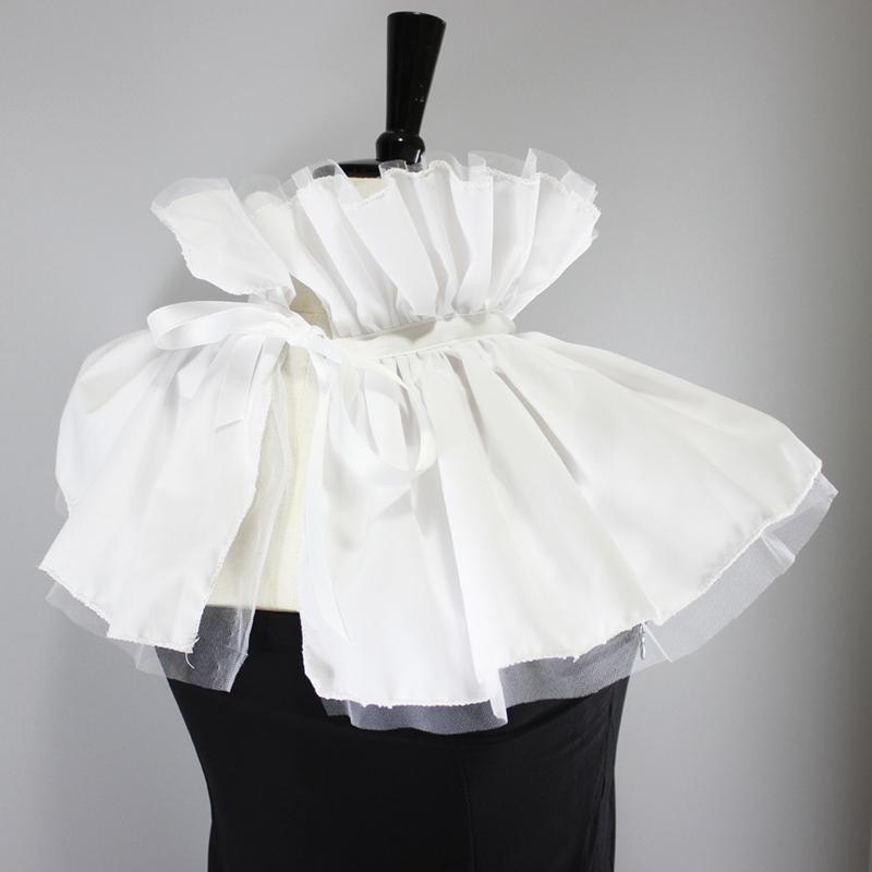 Идеальное Сочетание Клоунская Сетка Съемный Ложный Воротник Преувеличенный Тюль Декоративный Воротник-Раф Накидка Костюм Для Косплея Воротник