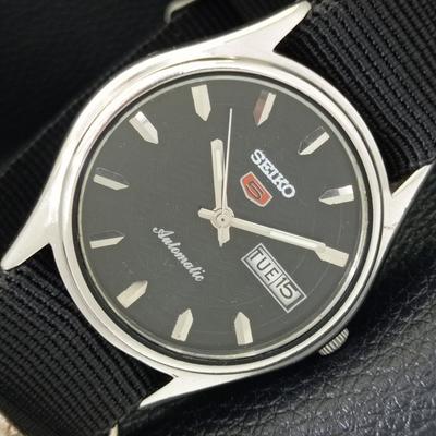 ЯПОНИЯ ВИНТАЖ SEIKO 5 АВТОМАТИЧЕСКИЕ 6309A МУЖСКИЕ ЧАСЫ С ЧЕРНЫМ ЦВЕТОМ ЦИФЕРБЛАТА a701643-5