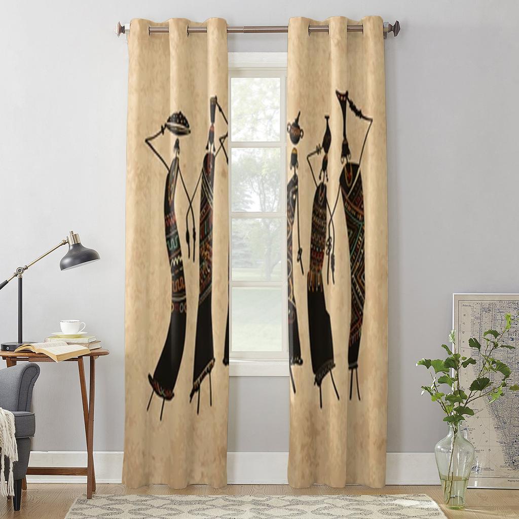 Африканские женские оконные шторы с кувшинами для гостиной, роскошный декор для спальни, занавески для кухни, занавески для окон