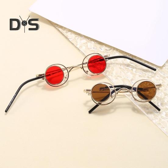 Круглые солнцезащитные очки с откидной оправой, маленькие круглые поляризованные очки для мужчин и женщин, ретро-панк, солнцезащитные очки UV400 для вечеринки в стиле рейв