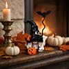 Halloween Gnome Figurine, Small Resin Dwarf Table Decoration, Spooky Pumpkin Bat Skull Gnome Statue for Tiered Tray, Tabletop, Home Decor