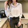 2022  Long Sleeve Tops Fashion Striped Shirts Women Blouses Spring Autumn White Blouse Turn Down Collar Blusas Clothes 23982