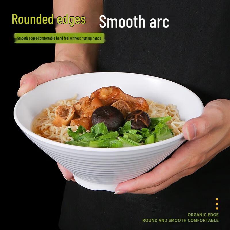 White Melamine Noodle Bowl - 10 Pack