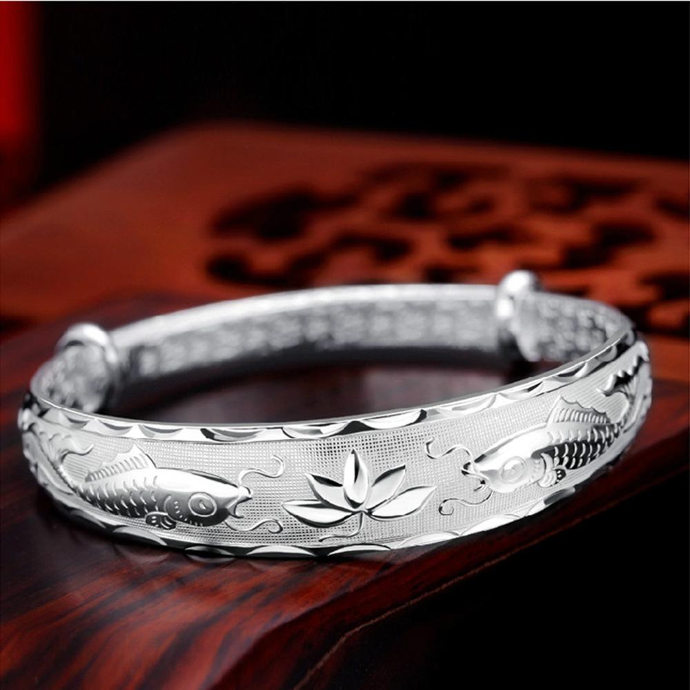 925 Sterling Silver Bracelet For Women men Fashion Wedding Party Cute Lady Handmade weaving Jewelry adjustableGood product