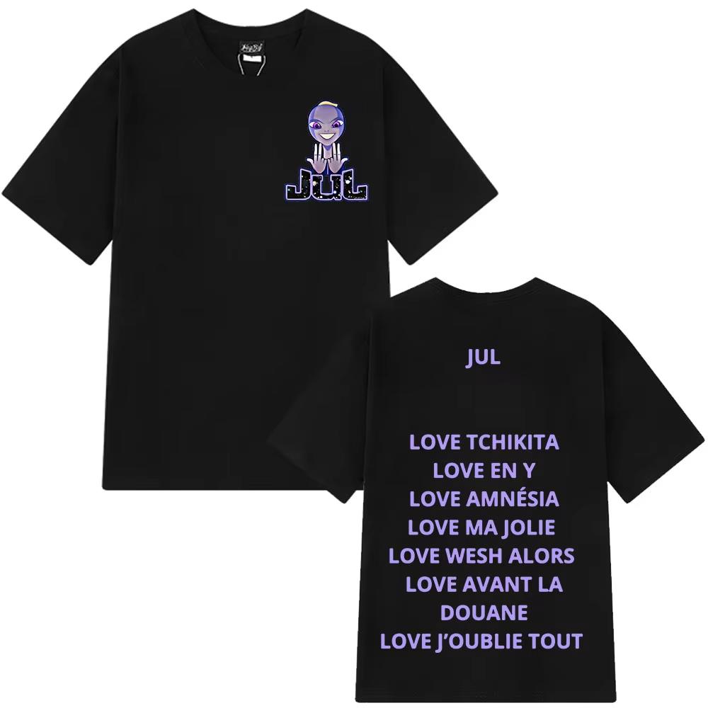 Мужские и женские футболки из чистого хлопка 2025 года от рэпера Jul — удобные, дышащие, обязательные для праздничного сезона Инс