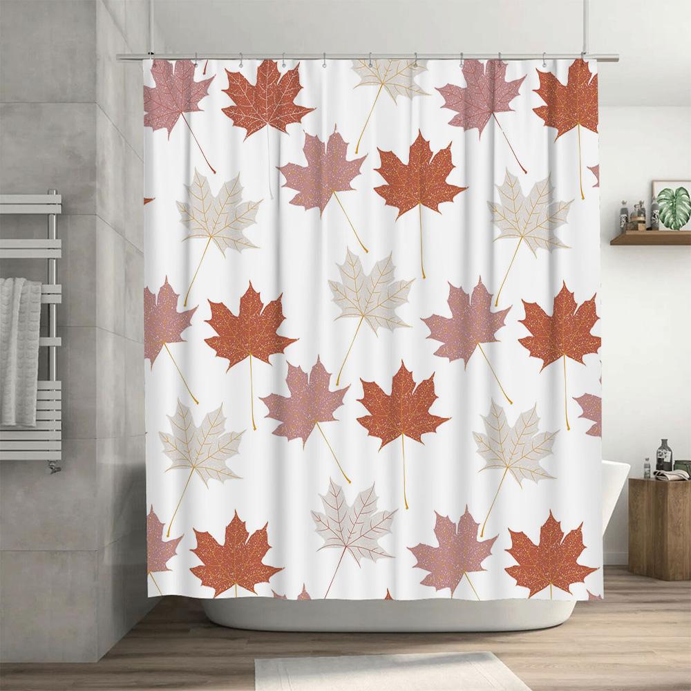 Leaf Pattern Shower Curtain Autumn Decorative Bath Liner For Home Decoration In Bathroom Accessories From Home Garden