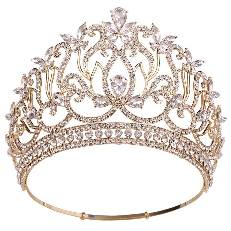 8 Colors Queen Round Crown High Tiaras and Crowns for Women Bridal Wedding Hair Jewelry Party Birthday Bride Headdress Pageant