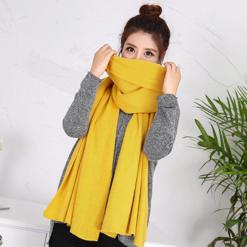 1PC Solid Women Men Scarf Knitted Unisex Thick Warm Winter Long EMA